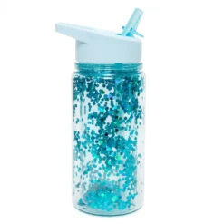 Petit Monkey Drinkfles Glitter Dusty Aqua