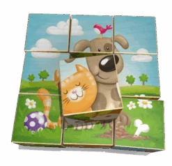 Weizenkorn Blokkenpuzzel Boerderijdieren Hout